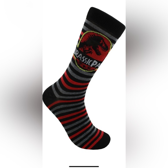 Jurassic Park Men's Crew Socks, 2-Pack, Shoe Size 6.5-12 NWT - Picture 2 of 7
